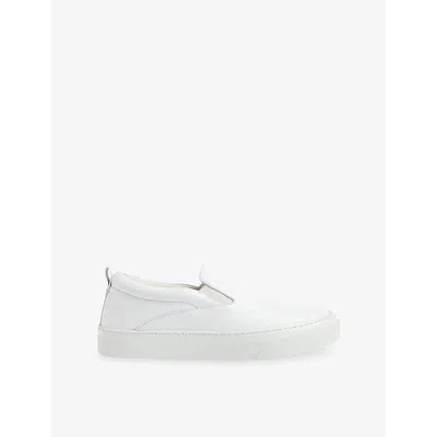 WHISTLES WOMENS WHITE KINSLEY SLIP-ON LOW-TOP LEATHER TRAINERS EUR 37 / 4 UK