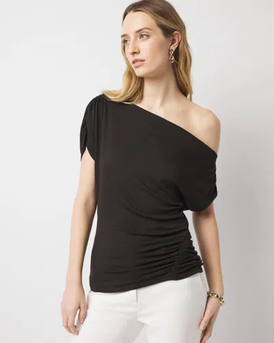 WHITE HOUSE BLACK MARKET ASYMMETRIC RUCHED TOP
