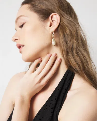 WHITE HOUSE BLACK MARKET CRYSTAL + PEARL DROP EARRINGS | WHITE HOUSE BLACK MARKET