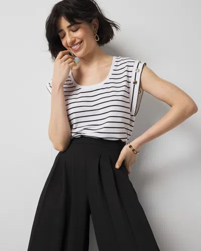 WHITE HOUSE BLACK MARKET CUFF SCOOP NECK TEE