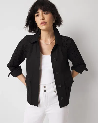 WHITE HOUSE BLACK MARKET EMBROIDERED CARGO JACKET