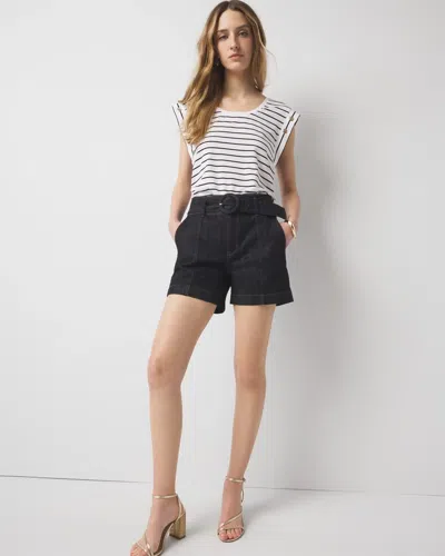 WHITE HOUSE BLACK MARKET PETITE EXTRA HIGH-RISE BELTED DENIM SHORT
