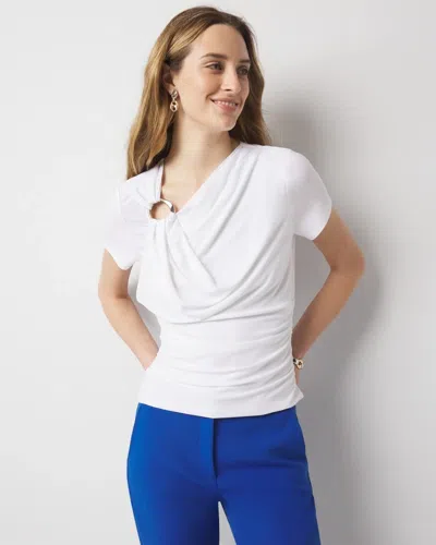 WHITE HOUSE BLACK MARKET SHOULDER DETAIL DRAPED TOP