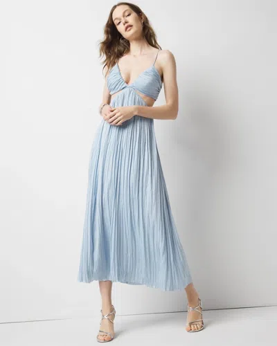 WHITE HOUSE BLACK MARKET TEXTURED SATIN CUTOUT MIDI DRESS