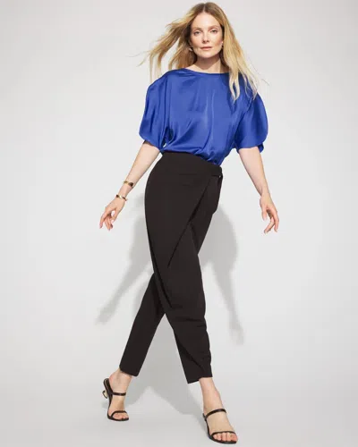 WHITE HOUSE BLACK MARKET WRAP-FRONT TAPERED ANKLE PANTS