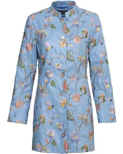 WHITE LABEL WHITE LABEL LEINEN-GEHROCK MIT STICKEREIEN STEHKRAGEN GEHRÖCKE DAMEN NEU