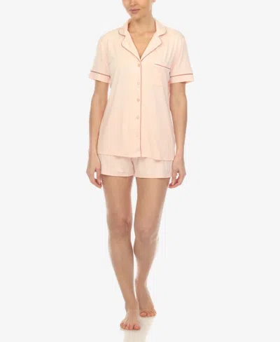 WHITE MARK WOMEN'S 2 PC. SHORT SLEEVE PAJAMA SET