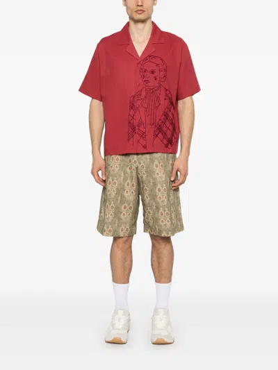 WHITE SAND PRINTED SHORTS