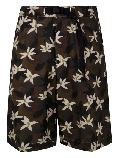 WHITE SAND PRINTED SHORTS