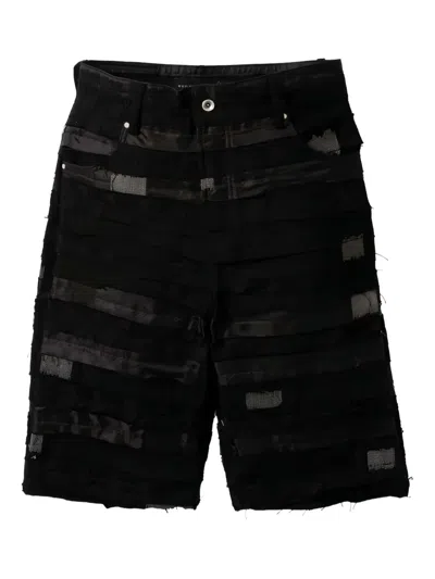 WHO DECIDES WAR LACE-INSERT FRAYED SHORTS