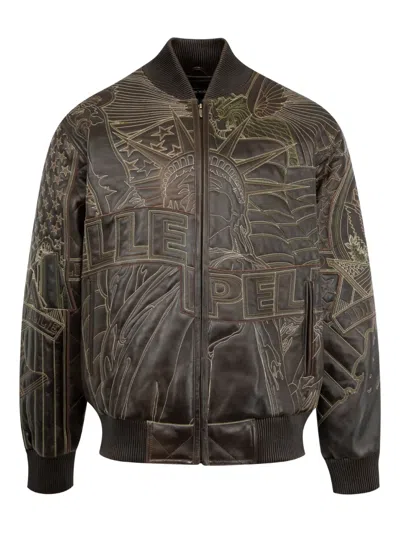 WHO DECIDES WAR X PP MONUMENT LEATHER JACKET