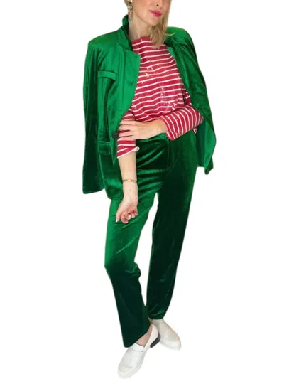WHY DRESS VELVET BLAZER IN GREEN