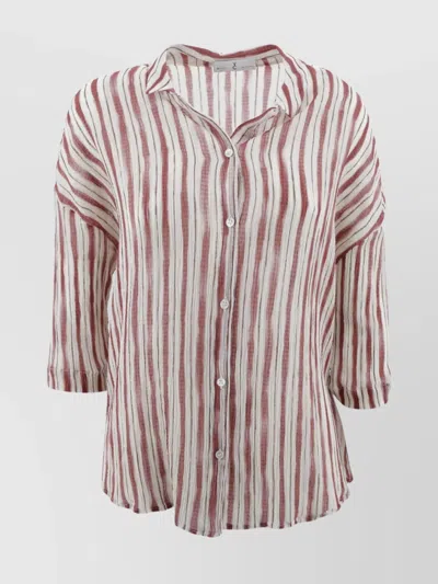 WHYCI STRIPED COTTON SILK BLEND SHIRT