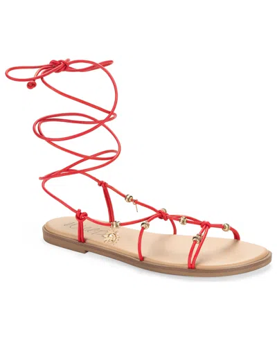 WILD PAIR REINAA STRAPPY LACE-UP FLAT SANDALS, EXCLUSIVELY AT MACY'S