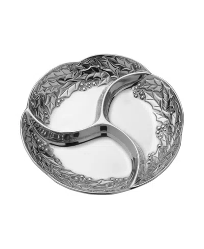 WILTON ARMETALE HOLLY BERRIES DIVIDED SERVER