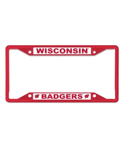 WINCRAFT RED WISCONSIN BADGERS CHROME COLOR LICENSE PLATE FRAME