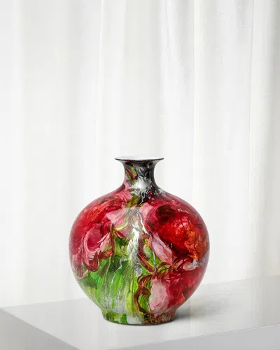 WINWARD HOME HANDPAINTED ABSTRACT FLORAL VASE
