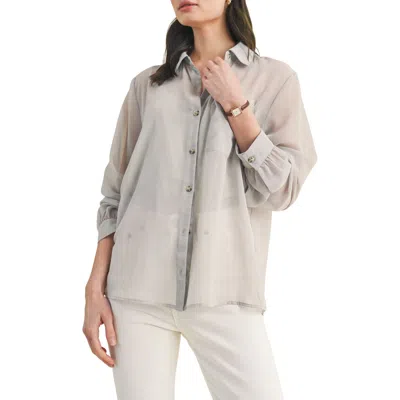 WISHLIST WISHLIST CHIFFON BUTTON FRONT SHIRT WITH CAMI