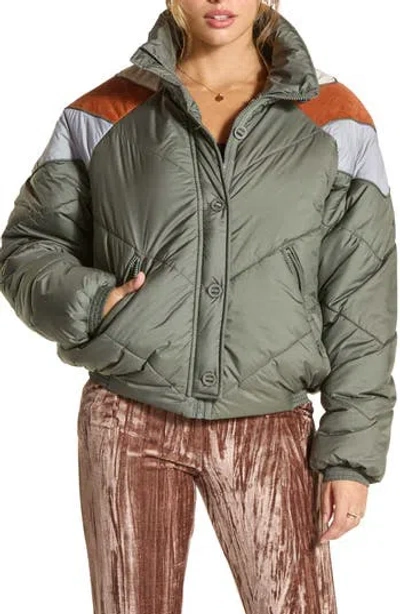 WISHLIST WISHLIST COLORBLOCK CHEVRON PUFFER JACKET