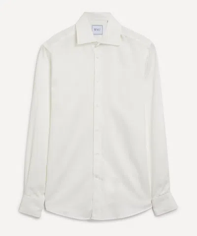 WITH NOTHING UNDERNEATH WITH NOTHING UNDERNEATH WOMEN'S THE BOYFRIEND OFF-WHITE TENCEL SHIRT
