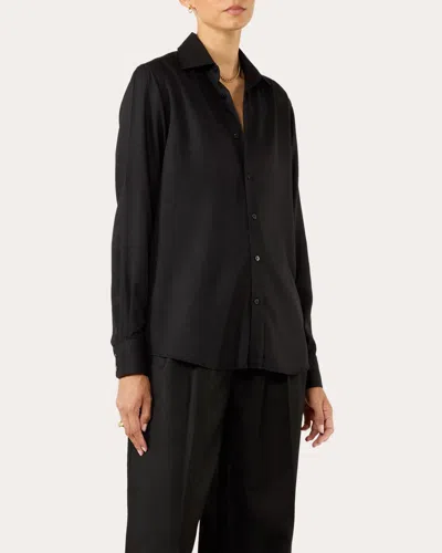 WITH NOTHING UNDERNEATH WOMEN'S THE BOYFRIEND TENCEL BUTTON-UP SHIRT