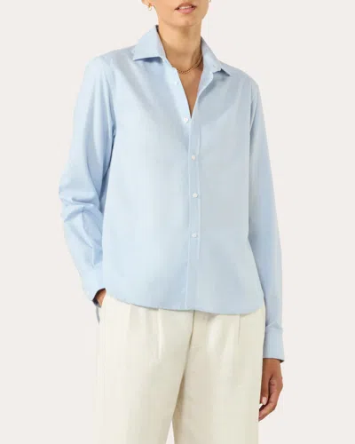 WITH NOTHING UNDERNEATH WOMEN'S THE CLASSIC BRUSHED COTTON-WOOL BUTTON-UP SHIRT