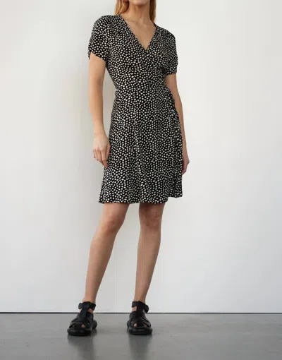 WITHBLACK WINNIE WRAP DRESS IN BLACK/BEIGE