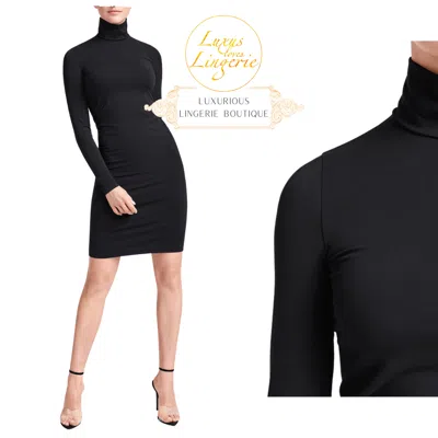 WOLFORD AURORA DRESS BY WOLFORD M BLACK SCHWARZ ROLLKRAGEN WEICHE ELEGANZ LANGARM