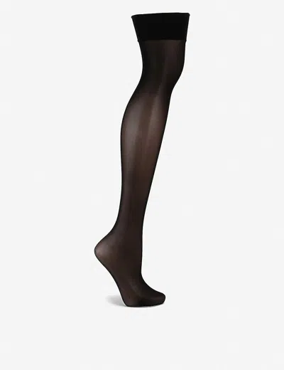 WOLFORD WOMENS BLACK INDIVIDUAL 10 STOCKINGS