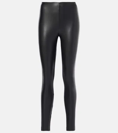 WOLFORD JO FAUX LEATHER LEGGINGS