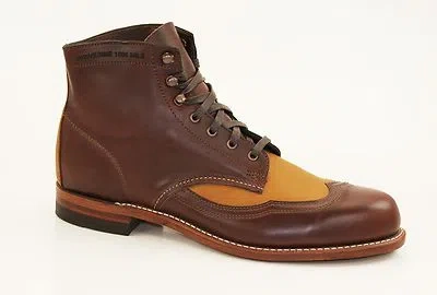 WOLVERINE WOLVERINE 1000 MILE WINGTIP ADDISON BOOTS STIEFELETTEN SCHNÜRSTIEFEL W06000