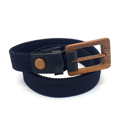 WOOD BELT WOMEN'S BLACK WOOD BELT YELLOWSTONE BRAVE 315 - WALNUT WOOD BRAIDED COTTON BELT