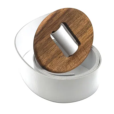 WOOD BELT WOMEN'S WHITE WOOD BELT IGUACU PURE 409 - WALNUT WOOD LEATHER BELT
