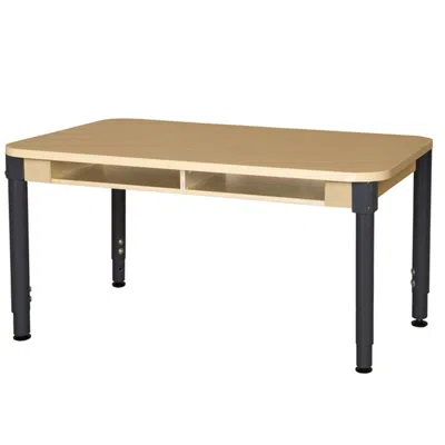 WOOD DESIGNS WOOD DESIGNS MOBILE FOUR SEATER HIGH PRESSURE LAMINATE DESK WITH ADJUSTABLE LEGS- 14-19 IN.