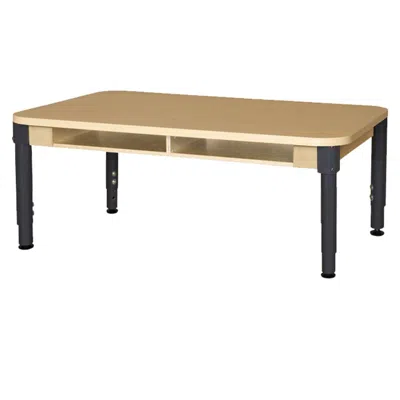 WOOD DESIGNS WOOD DESIGNS MOBILE TWO SEATER HIGH PRESSURE LAMINATE DESK WITH ADJUSTABLE LEGS- 14-19 IN.