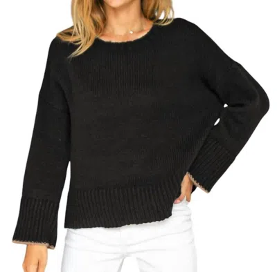 WOODEN SHIPS JULES CREW CHUNKY SWEATER IN BLACK
