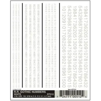 WOODLAND SCENICS RR GOTHIC NUMBERS - WHITE