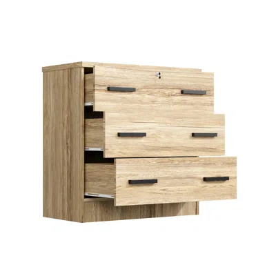 WOODPECKERS FURNITURE AND MATTRESS 3 DRAWERS CHEST IN NATURAL OAK COLOR