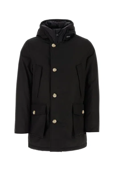 WOOLRICH BLACK COTTON BLEND DOWN JACKET