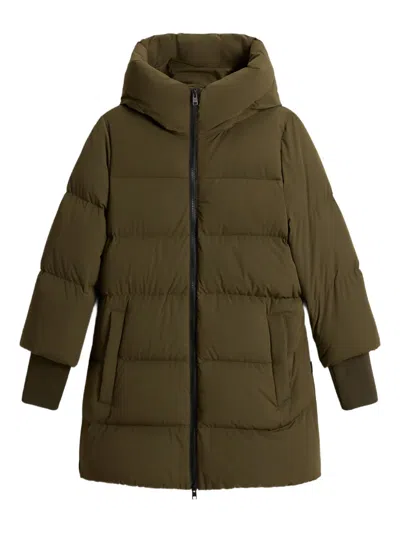 WOOLRICH HOODED QUILTED COAT