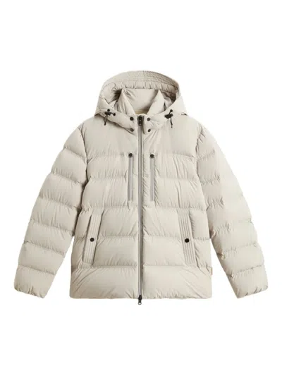 WOOLRICH HOODED STRETCH PUFFER JACKET