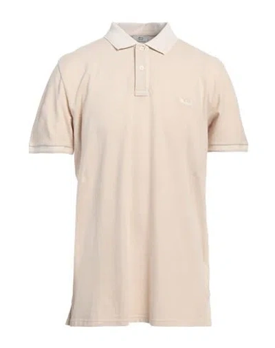 WOOLRICH WOOLRICH MAN POLO SHIRT BEIGE SIZE S COTTON, ELASTANE