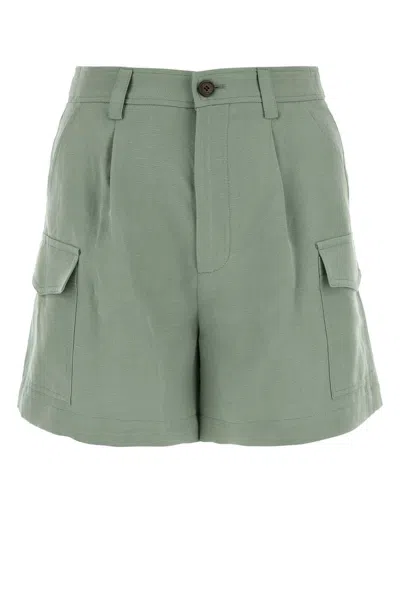 WOOLRICH WOOLRICH SAGE GREEN VISCOSE BLEND SHORTS