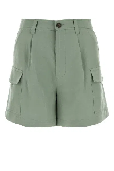 WOOLRICH SAGE GREEN VISCOSE BLEND SHORTS