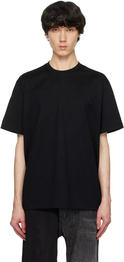 WOOYOUNGMI BLACK MOTHER OF PEARL BACK LOGO T-SHIRT