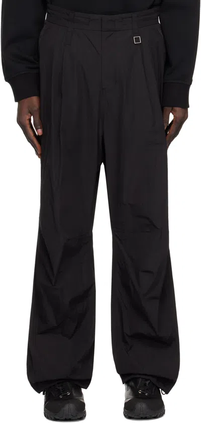WOOYOUNGMI BLACK WIDE CARPENTER TROUSERS