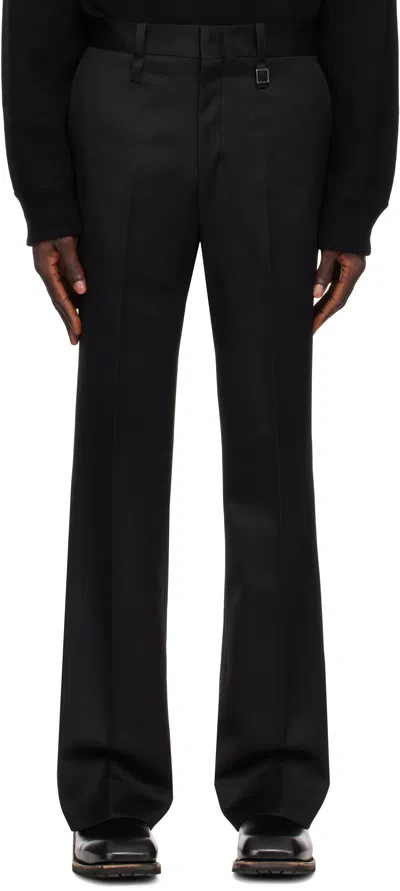 WOOYOUNGMI BLACK WOOL STRAIGHT TROUSERS