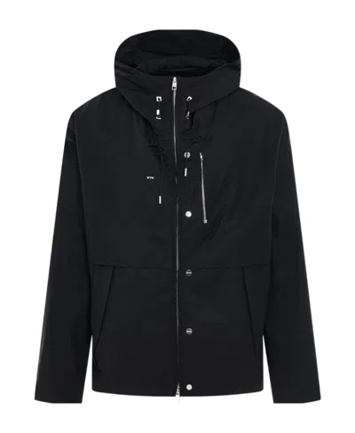 WOOYOUNGMI LOGO-PLAQUE HOODED JACKET