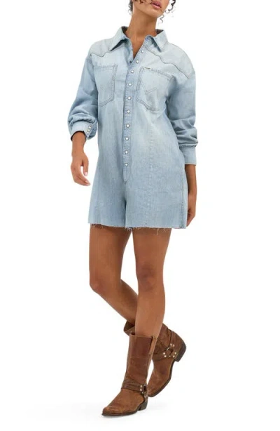 WRANGLER WRANGLER HERITAGE LONG SLEEVE DENIM ROMPER