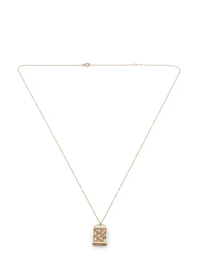 WWAKE 14KT RECYCLED YELLOW GOLD DIAMOND AND PEARL NECKLACE